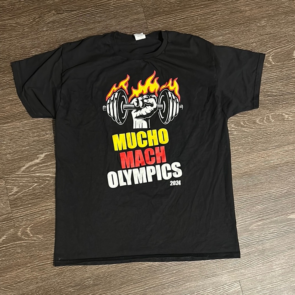 Hanes Black Mucho Mach Olympics Graphic Tee